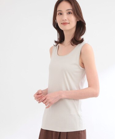 ラウンドネックカットソータンクトップ