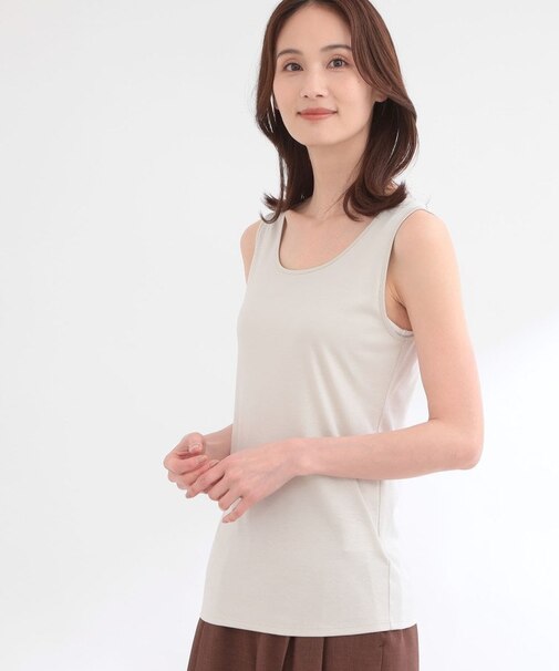 ラウンドネックカットソータンクトップ