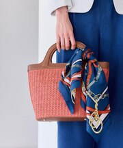 【ショルダー付き】雑材風バッグ