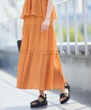 【セットアップ可】ティアードロングスカート