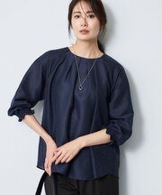 タックデザイン ラグランスリーブブラウス