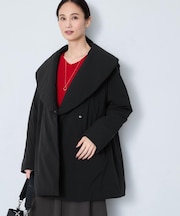 【手洗い/撥水/保湿】ショールカラー 中綿入りコート