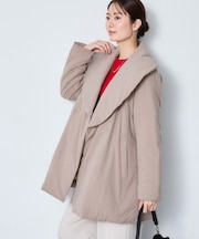 【手洗い/撥水/保湿】ショールカラー 中綿入りコート