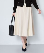 【SS-4Lサイズ】ウエストビットデザイン フレアスカート