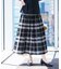 【再入荷／リバーシブル／セットアップ／手洗い可】チェック柄フレアスカート