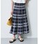 【再入荷／リバーシブル／セットアップ／手洗い可】チェック柄フレアスカート