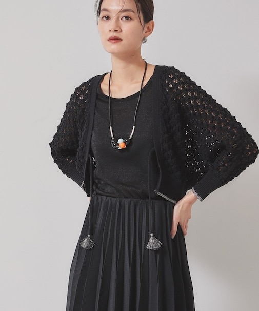 【透かし編み/ラメ入り】ドルマンスリーブボレロ