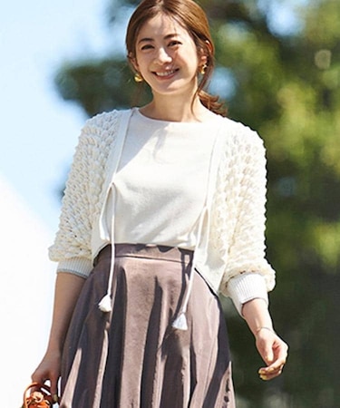 【透かし編み／ラメ入り】ドルマンスリーブボレロ