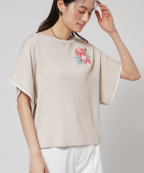 【SS~Lサイズ展開/グラデーションフラワー】クラフトニット