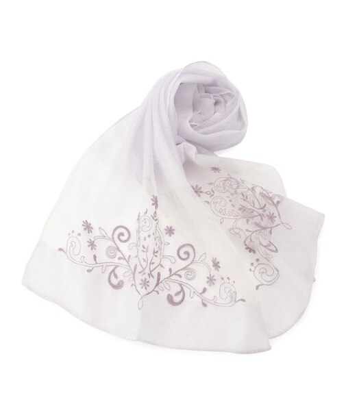 【巻くだけで春気分】レース柄刺繍ストール