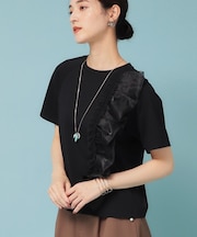 【オーガンジーラッフル】大人フェミニンTシャツ