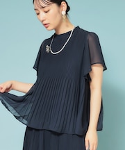 【新作/プリーツ/フレアスリーブ】Aラインブラウス