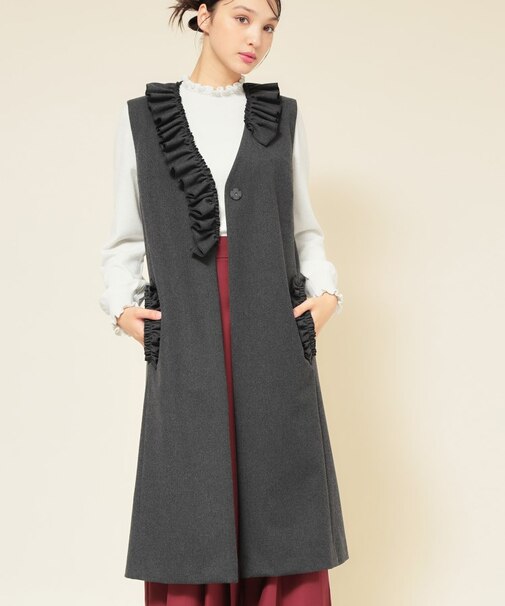 【COLLECTION LINE】フリルスリーブレスジレ
