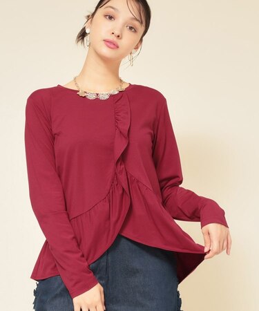 【フリルペプラム】チュニックカットソー