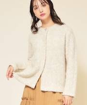 【ループヤーン／ふんわり】ミドル丈カーディガン