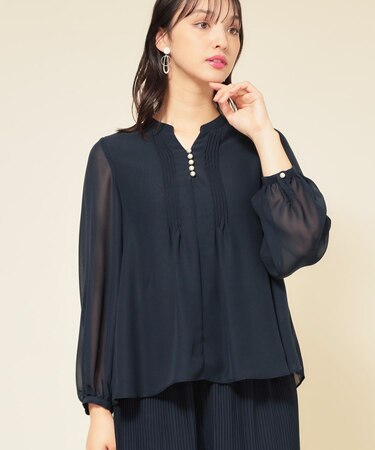 【ピンタック/セットアップ可】シフォンブラウス