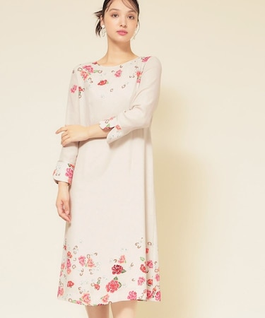【co creation and yours／SS～L】花柄パネルワンピース