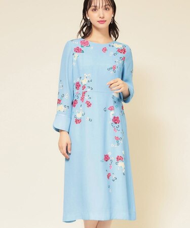 【co creation and yours／SS～L】花柄パネルワンピース