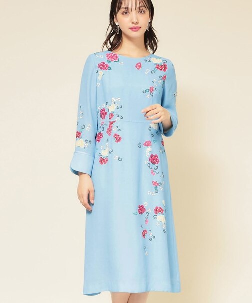 【co creation and yours／SS～L】花柄パネルワンピース