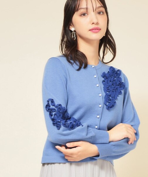 【SS~Lサイズ展開/チュール刺繍】クラフトニット