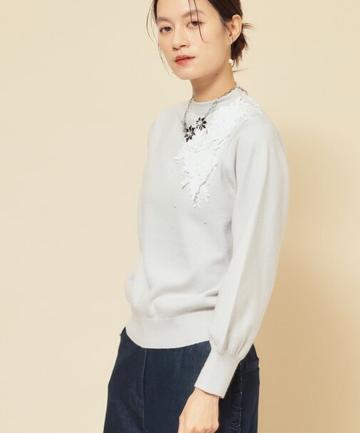 【冬にも活躍!ケミカルレースニット】