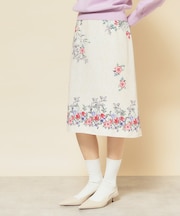 【co creation and yours／SS～L】オリエンタル柄パネルスカート