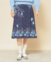 【co creation and yours／SS～L】オリエンタル柄パネルスカート