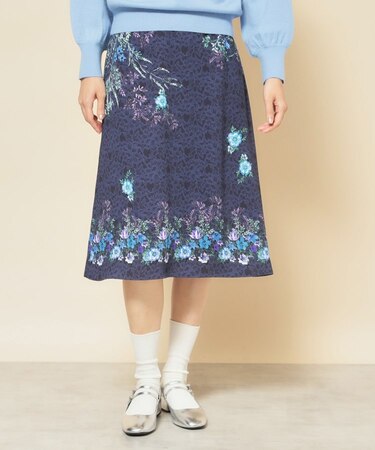 【co creation and yours／SS～L】オリエンタル柄パネルスカート