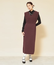 【COLLECTION LINE】スパンコールニットジャンドレ