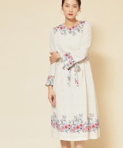 【co creation and yours／SS～L】レースプリーツワンピース