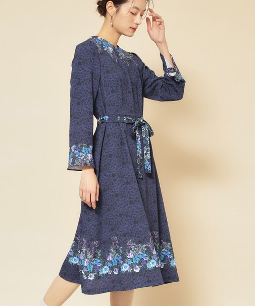 【co creation and yours／SS～L】レースプリーツワンピース