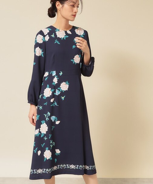 【co creation and yours／SS～L】オリエンタルプリントワンピース