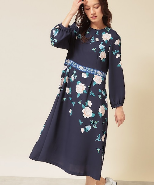 【co creation and yours／SS～L】オリエンタルプリントワンピース