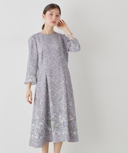 【co creation and yours／SS～L】レースプリントワンピース