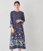 【co creation and yours／SS～L】レースプリントワンピース