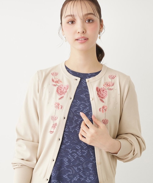 SS～Lサイズ展開／フラワー刺繍】クラフトカーディガン｜スーナウーナ