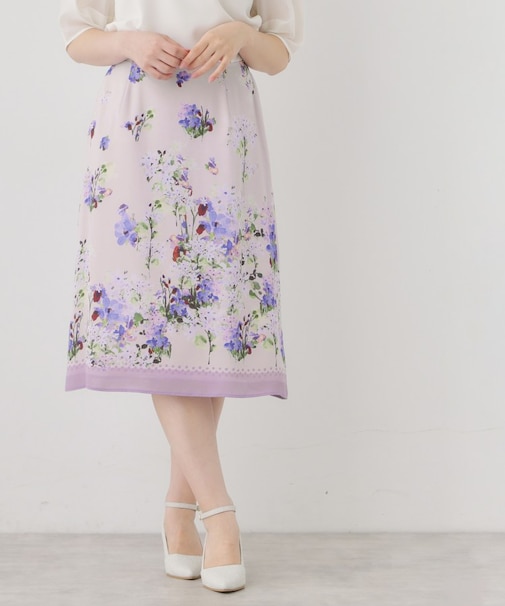 【co creation and yours／SS～L】多色花柄プリントスカート