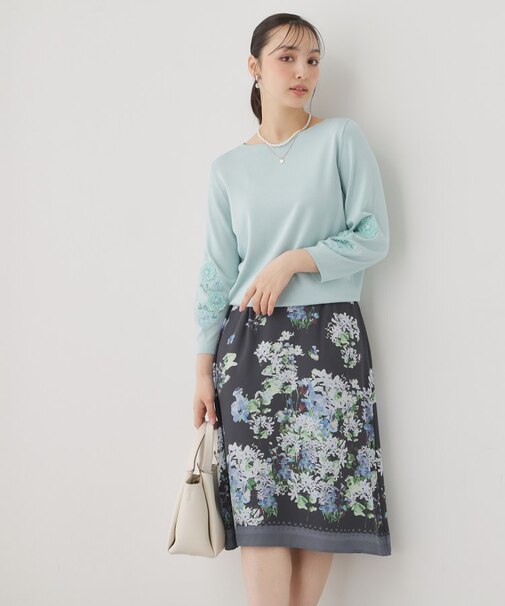 【co creation and yours／SS～L】多色花柄プリントスカート