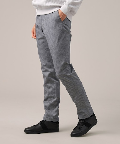 【Made in JAPAN】播州織 ヘリンボン ストレート パンツ