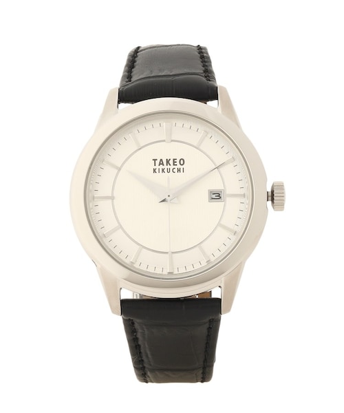 【自動巻き】TAKEO KIKUCHI 時計 ダークグレー Made in JAPAN】クロノグラフ ウォッチ（腕時計） | TAKEO