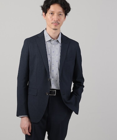 【ONOFF/セットアップ対応】メランジ シャークスキン ストレッチジャケット