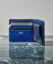 配色型押しレザー 2つ折り財布