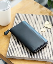 アンティーク調レザー ラウンドファスナー 長財布