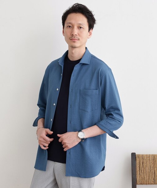 【抗菌防臭／7分袖】サッカージャージ ストライプシャツ