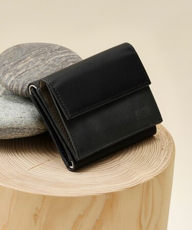 アンティーク調レザー 3つ折り ミニウォレット