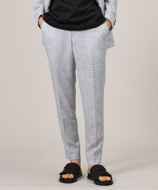 【尾州織】リネンブレンド メッシュパンツ