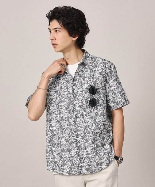 【無地・チェック・ボタニカル柄】リップル シャツ