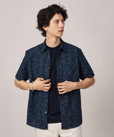 【無地・チェック・ボタニカル柄】リップル シャツ