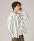 カラミ ストライプ ジャージー シャツ