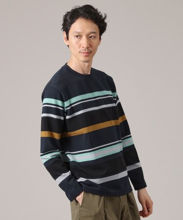 リップルパネルボーダーカットソー